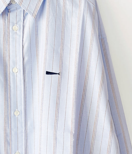 DESCENDANT/KENNEDY'S OXFORD MULTI STRIPE LS SHIRT STANDARD (BLUE)