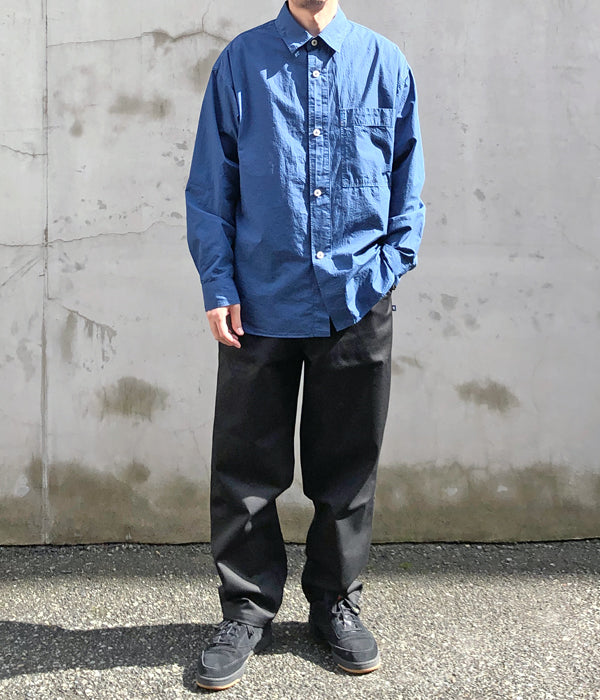 MHL./COMPACT COTTON POPLIN SHIRT (BLUE)