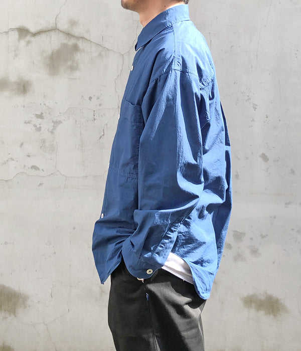 MHL./COMPACT COTTON POPLIN SHIRT (BLUE)