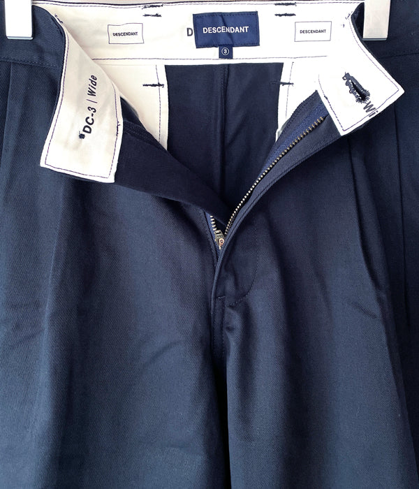 DESCENDANT/DC-3 COTTON TWILL TROUSERS (NAVY)