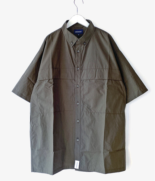 DESCENDANT/PLAID FISHING SS SHIRT (OLIVE DRAB)