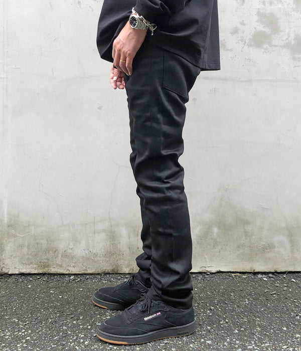 DESCENDANT/DIN-4 DENIM TROUSERS SKINNY (BLACK)