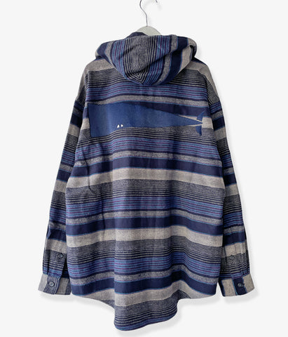 DESCENDANT/MULE HOODED LS SHIRT (NAVY)