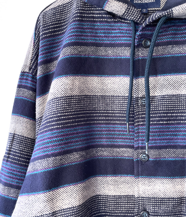 DESCENDANT/MULE HOODED LS SHIRT (NAVY)
