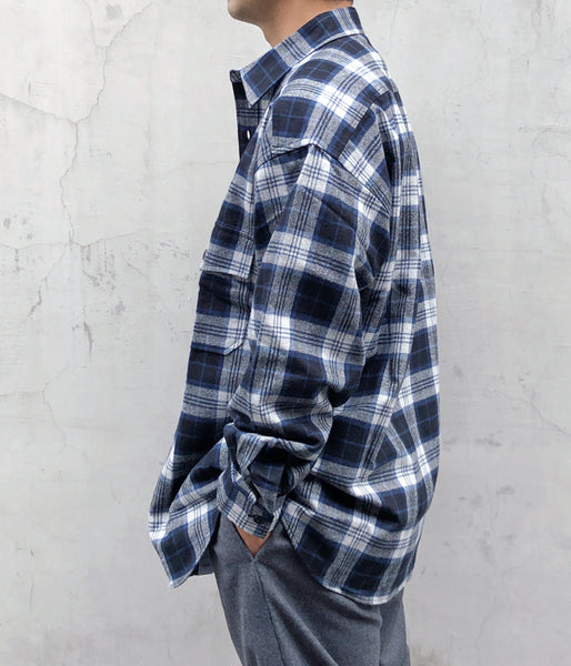 DESCENDANT/CPOC PLAID LS SHIRT (NAVY)