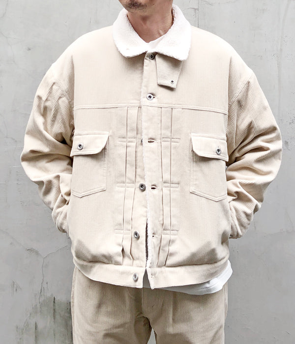 WELCOME-RAIN/CORDUROY JACKET (ECRU)