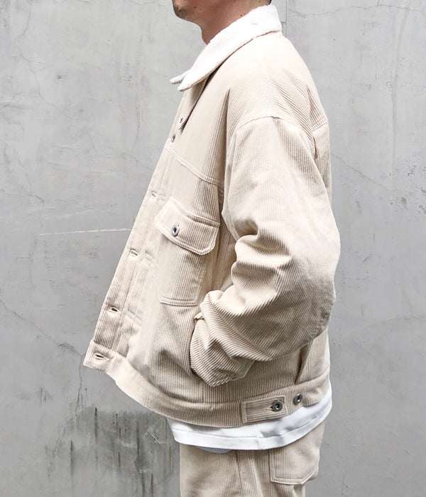 WELCOME-RAIN/CORDUROY JACKET (ECRU)