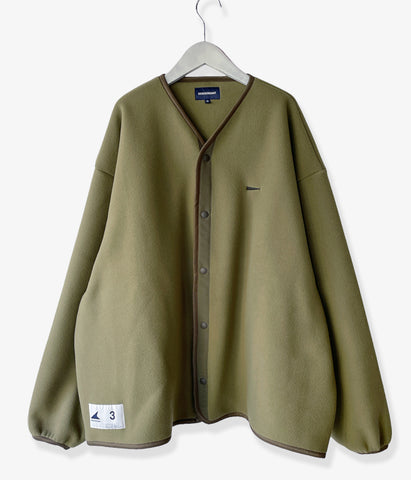 DESCENDANT/KNOT FLEECE CARDIGAN (OLIVE DRAB)