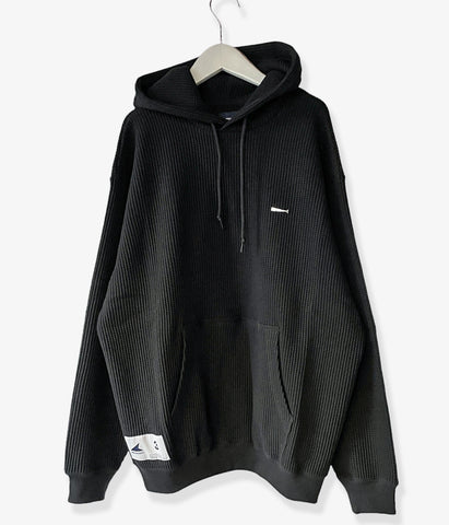 DESCENDANT/CACHALOT WAFFLE HOODY (BLACK)