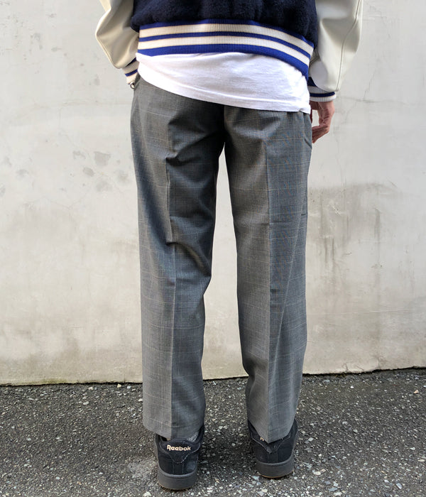 Goldwin/ONE TUCK WOOL CHECK PANTS (GLEN CHECK)