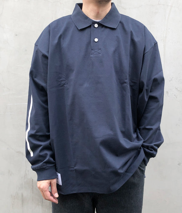DESCENDANT 長袖　ポロシャツ　サイズ4 XL DESCENDANT/HORIZONTAL POLO LS (NAVY)