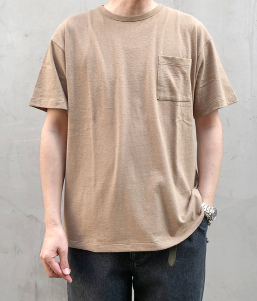 WELCOME-RAIN/SHORT SLEEVE TSH WITH POCKET (L.BROWN)