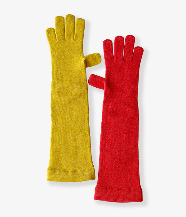 PHEENY/WHOLEGARMENT LONG GLOVES(YELLOW×RED)