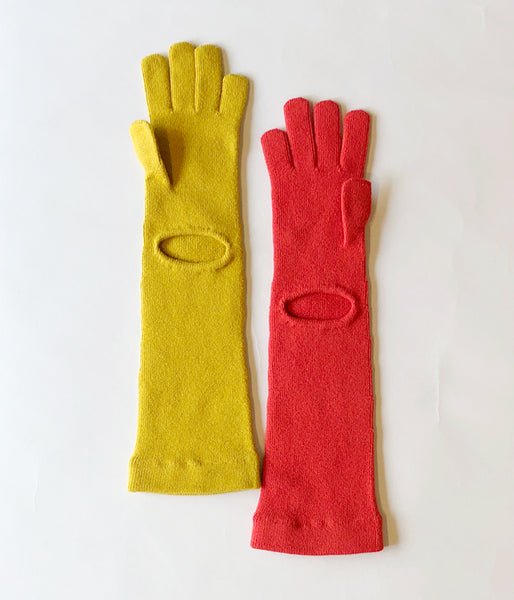 PHEENY/WHOLEGARMENT LONG GLOVES(YELLOW×RED)