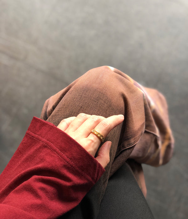 R.ALAGAN/SMALL TILE RING(GOLD)