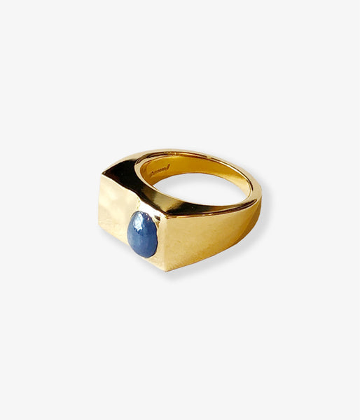 R.ALAGAN/OVAL STONE SIGNET RING(GOLD)