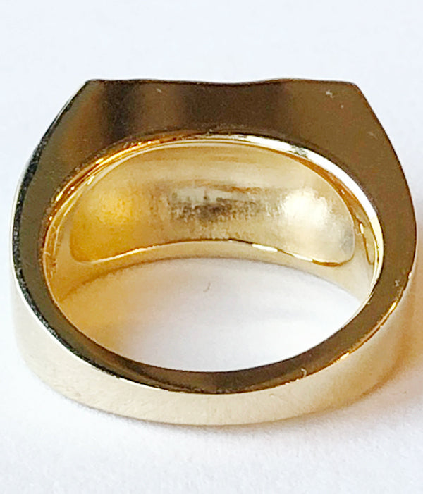 R.ALAGAN/OVAL STONE SIGNET RING(GOLD)