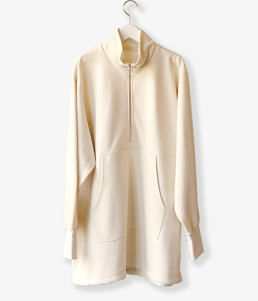 PHEENY/NYLON SWEAT HALF ZIP P/O(IVORY/BOYS)