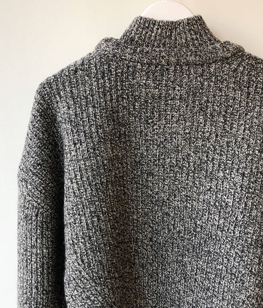 TAN/KARESANSUI WOOLEN PULLOVER(WHITE×BLACK杢)