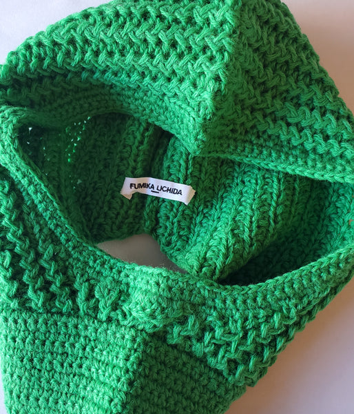 FUMIKA_UCHIDA/Shetland Hand Crochet/HEAD CAP(SPINACH)