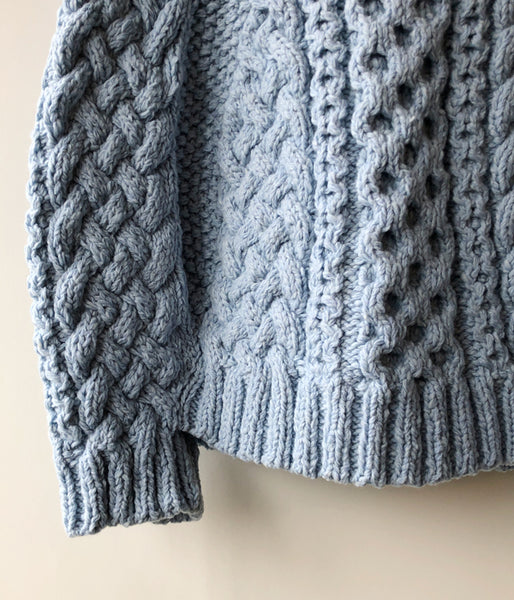 FUMIKA_UCHIDA/Wool Cashmere Hand Knitted Cable/CARDIGAN CAPE(SODA)