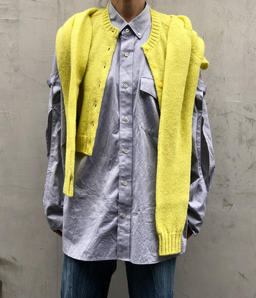 FUMIKA_UCHIDA/7G Shetland/SEPARATE-SLEEVE CARDIGAN(BANANA)