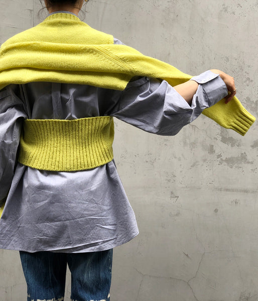 FUMIKA_UCHIDA/7G Shetland/SEPARATE-SLEEVE CARDIGAN(BANANA)