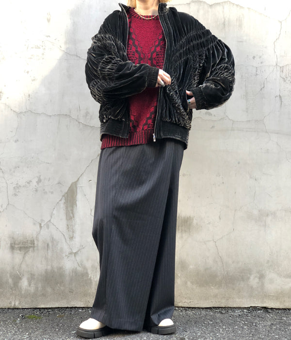 FUMIKA_UCHIDA/VELVET GATHERED BLOUSON(GOOSEGREY/size36)