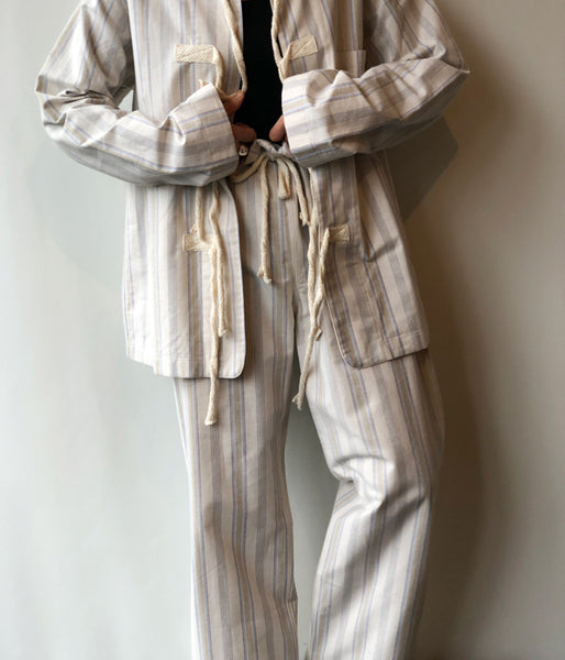 FUMIKA_UCHIDA/Striped Flannel/PAJAMA PANTS(KINARI)