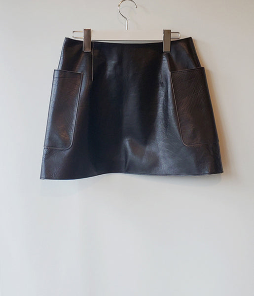 FUMIKA_UCHIDA/Buffalo Leather/POCKET SKIRT(BLACK/size36)