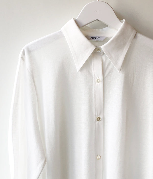 PHEENY/COTTON NYLON SEER SHIRT(WHITE)