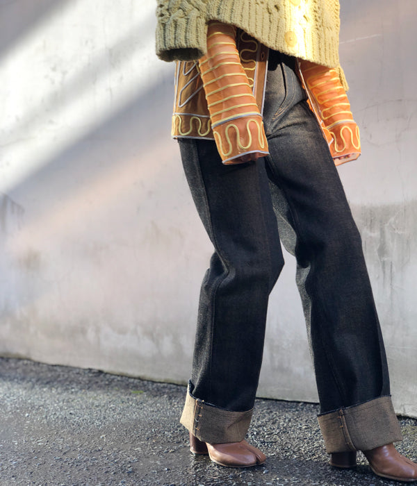 fumika uchida デニム FUMIKA UCHIDA DENIM WIDE TAPERED PANTS - メルカリ