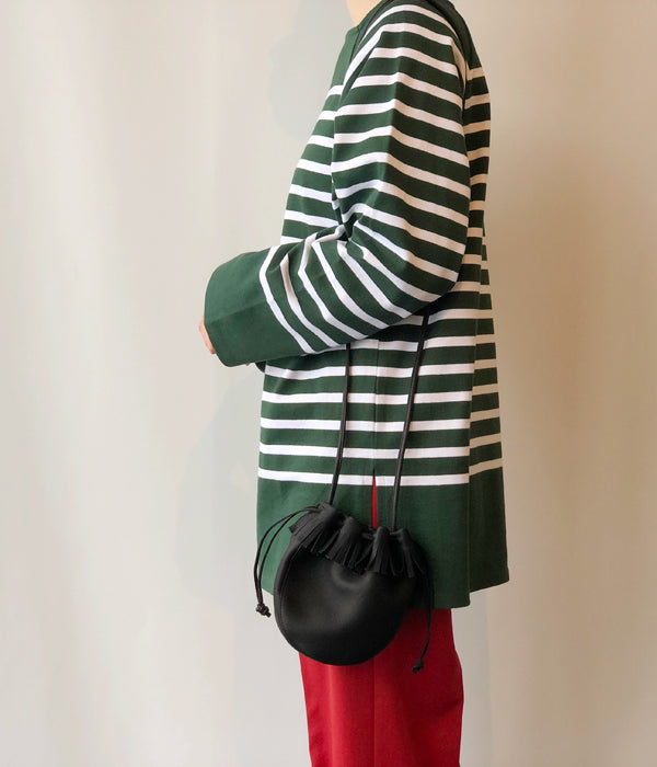 Aeta/DEER LEATHER FRINGE SHOULDER POUCH XS(BLACK)