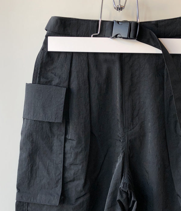 PHEENY/NYLON TAFFETA MILITARY PANTS(BLACK)