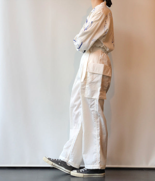 PHEENY/NYLON TAFFETA MILITARY PANTS(IVORY)