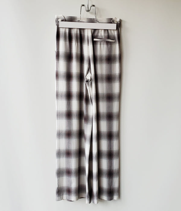 PHEENY/RAYON OMBRE CHECK 2TUCK SLACKS(CHARCOAL)