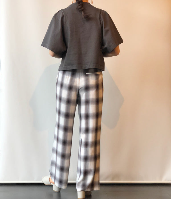 パンツ PHEENY/RAYON OMBRE CHECK 2TUCK SLACKS 2 PHEENY/RAYON OMBRE CHECK 2TUCK SLACKS(CHARCOAL)