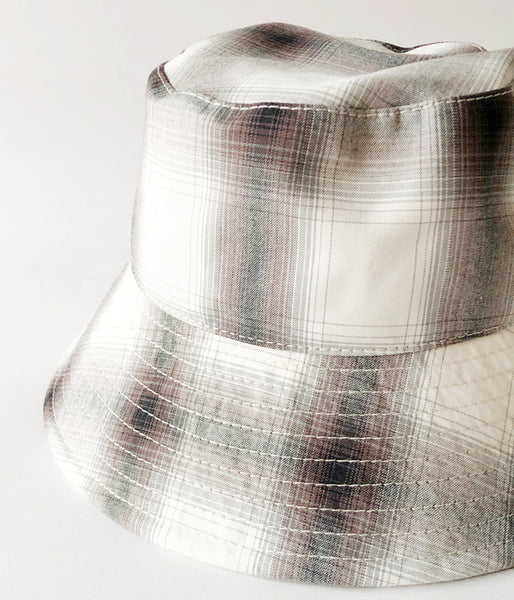 PHEENY/RAYON OMBRE CHECK BUCKET HAT(CHARCOAL)