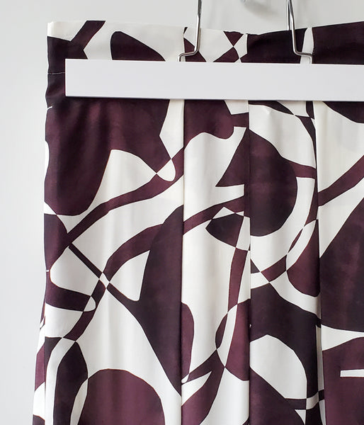 PHEENY/RAYON LEAF PRINT GATHERED PANTS(BURGUNDY)