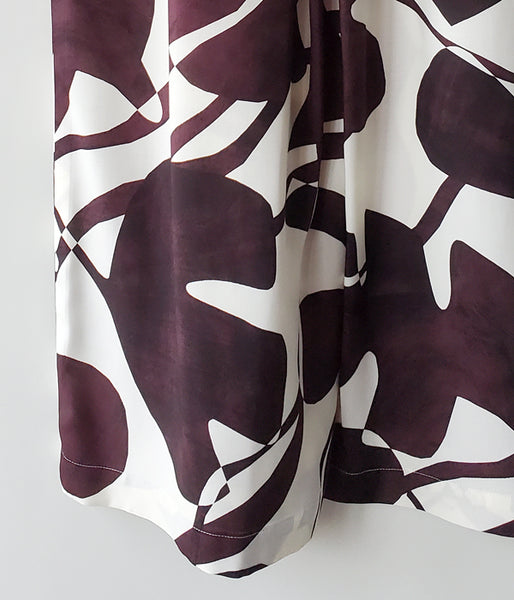 PHEENY/RAYON LEAF PRINT GATHERED PANTS(BURGUNDY)