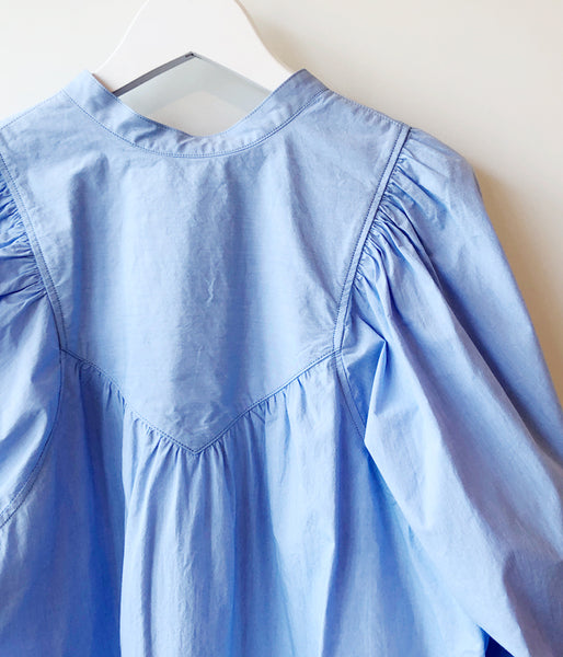 PHEENY/TYPEWRITER PUFF SLEEVE SHIRT DRESS(BLUE)