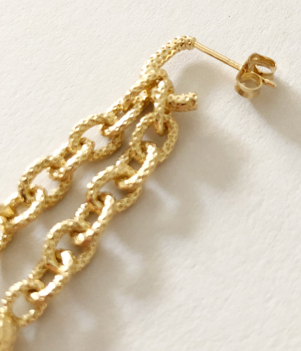 R.ALAGAN / SMALL KOMON CHAIN EARRINGS 片耳 R.ALAGAN/STONE KOMON CHAIN EARRINGS(GOLD)