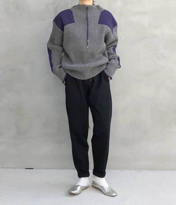 ニット/セーター FUMIKA_UCHIDA RIB KNIT PATCHED SWEATER FUMIKA_UCHIDA/RIB KNIT PATCHED SWEATER(L.GREY)