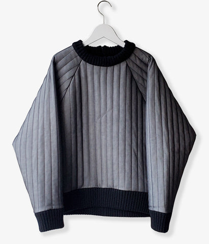 FUMIKA_UCHIDA/QUILTED OVER PULL TOP(BLACK)