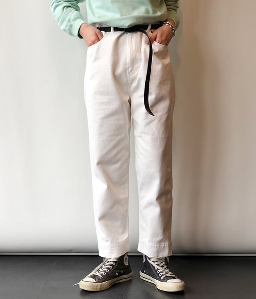 PHEENY/VINTAGE DRILL BIG JEANS(WHITE)