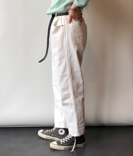 PHEENY/VINTAGE DRILL BIG JEANS(WHITE)