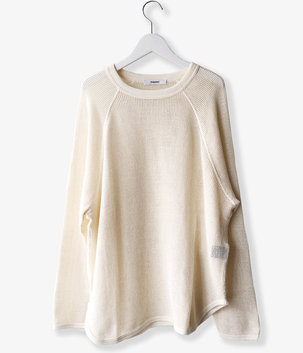 ネックUネックPHEENY/BASKET MESH RAGLAN SLEEVE(IVORY) - ニット/セーター