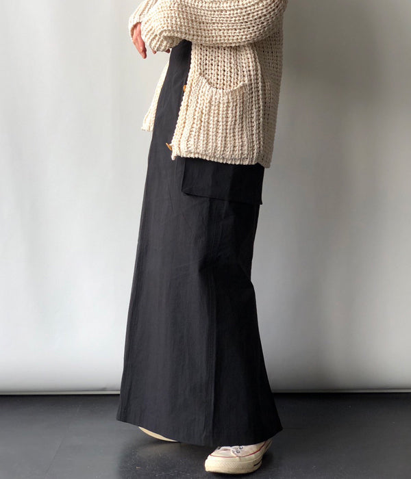 PHEENY/COTTON NYLON DUMP MILITARY SKIRT(BLACK)