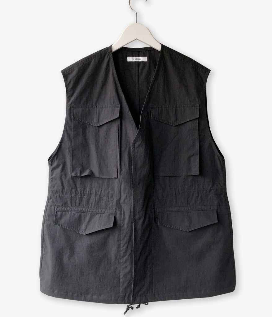 PHEENY Nylon oxford field jacket vest - トップス