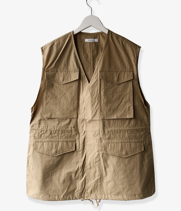 PHEENY/COTTON NYLON DUMP FIELD JACKET VEST(SAND)